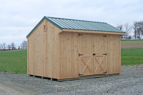 10X16 Wood Storage with 29-gauge Metal Roof