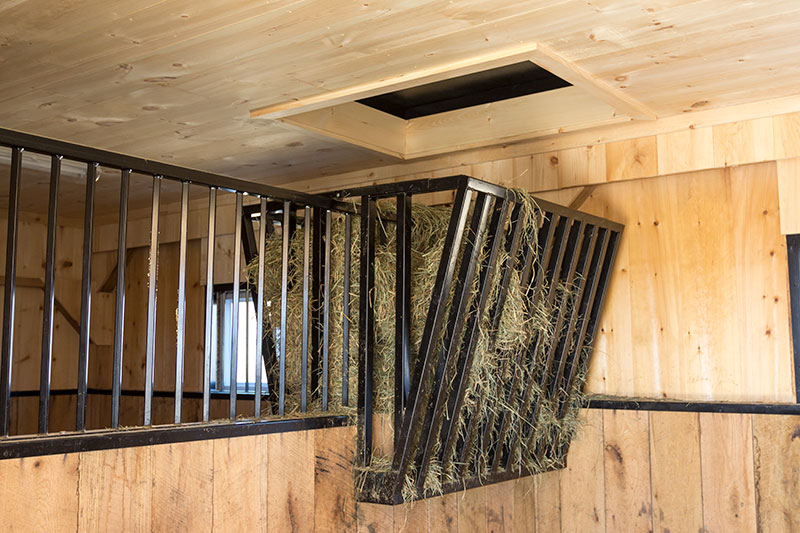 Shed Row Horse Barn Hay Bin for Hay from the Loft