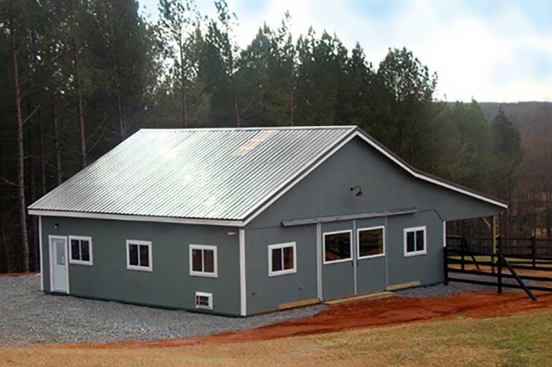 36' x 36' Horse Barn with 3 Stalls, Wash, Tack and Storage.