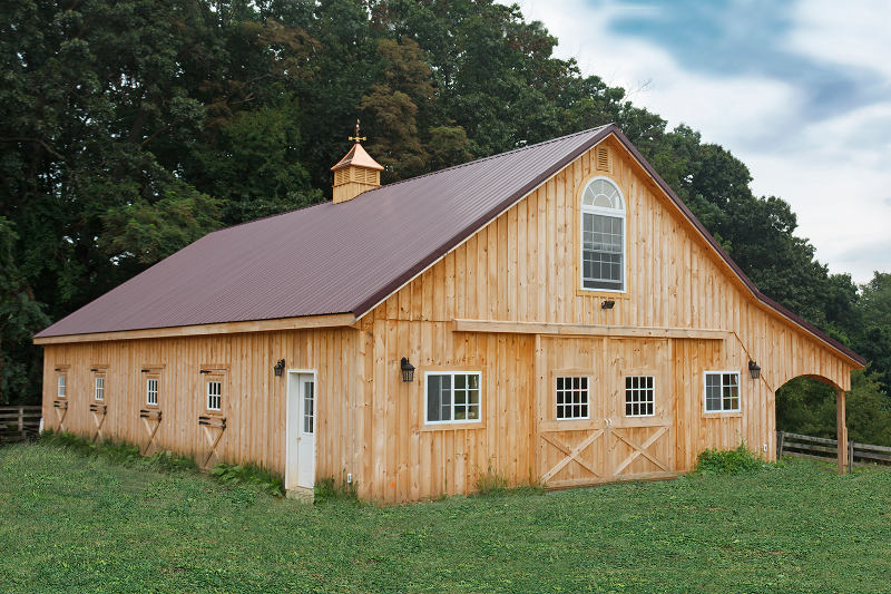 Completed pole barn by Windy Hill Sheds, Lancaster PA